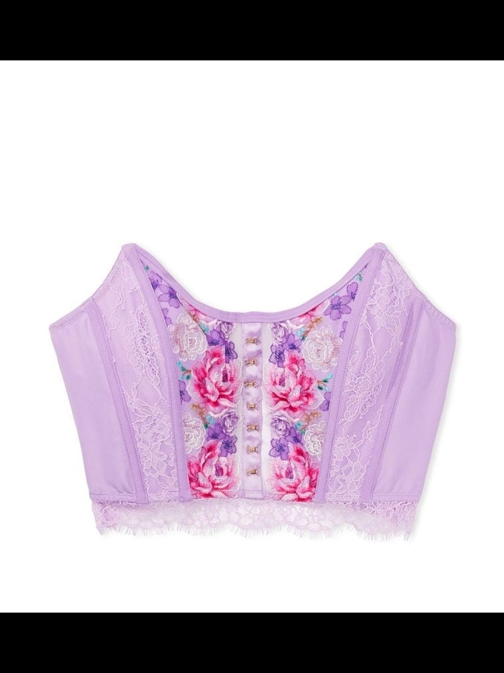 Victoria's Secret Lavender Floral Lace Corset Top